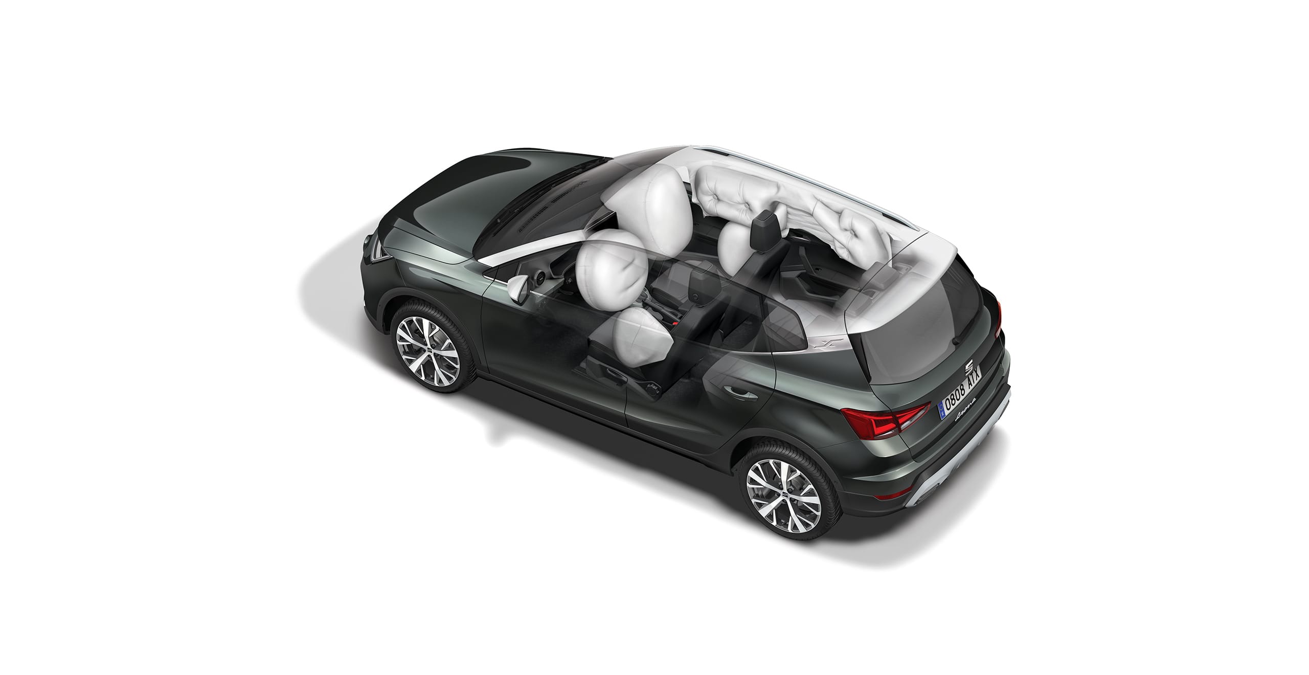 High view of SEAT Arona airbags
