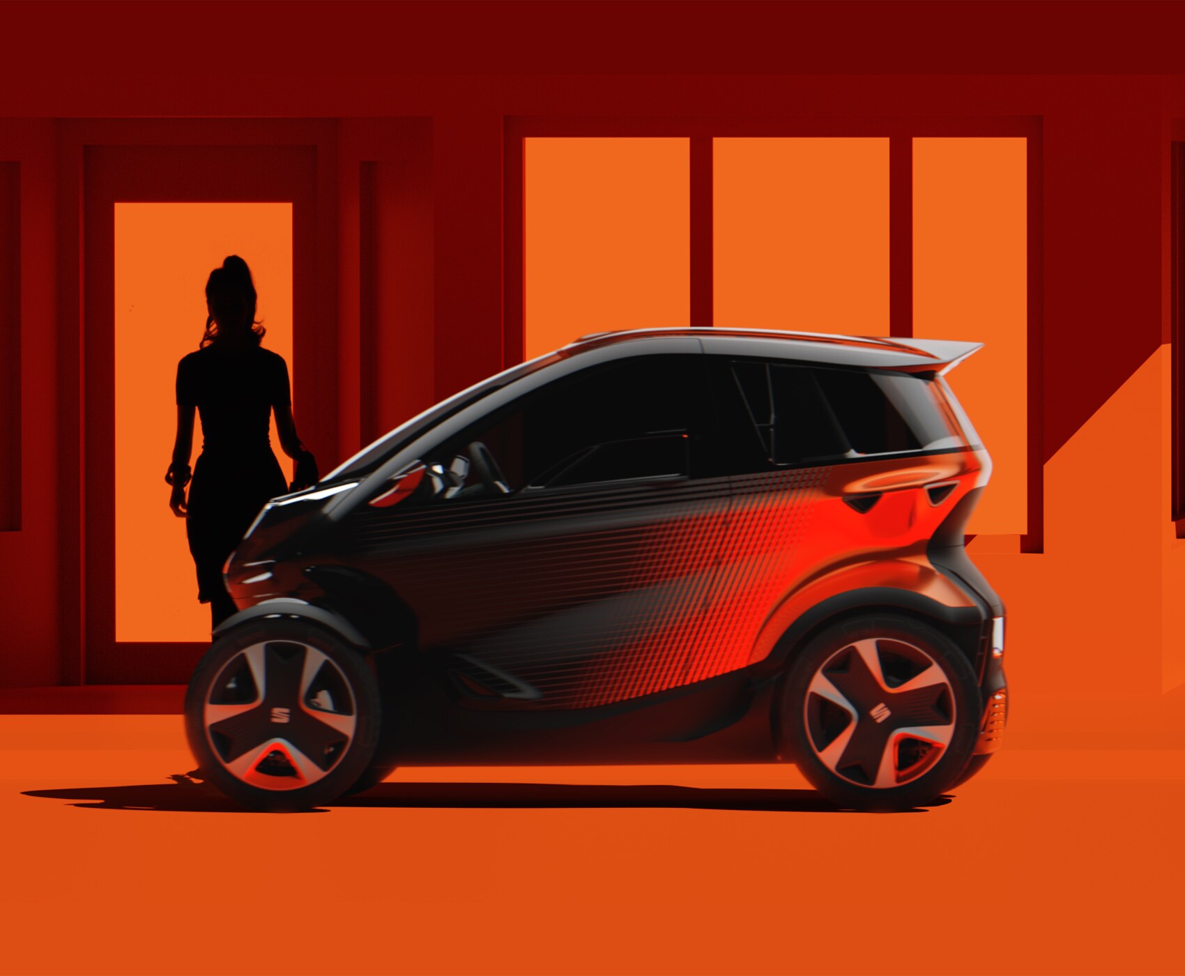 Rear view image of a woman's face with her hair blowing in the wind - SEAT Easy Mobility
