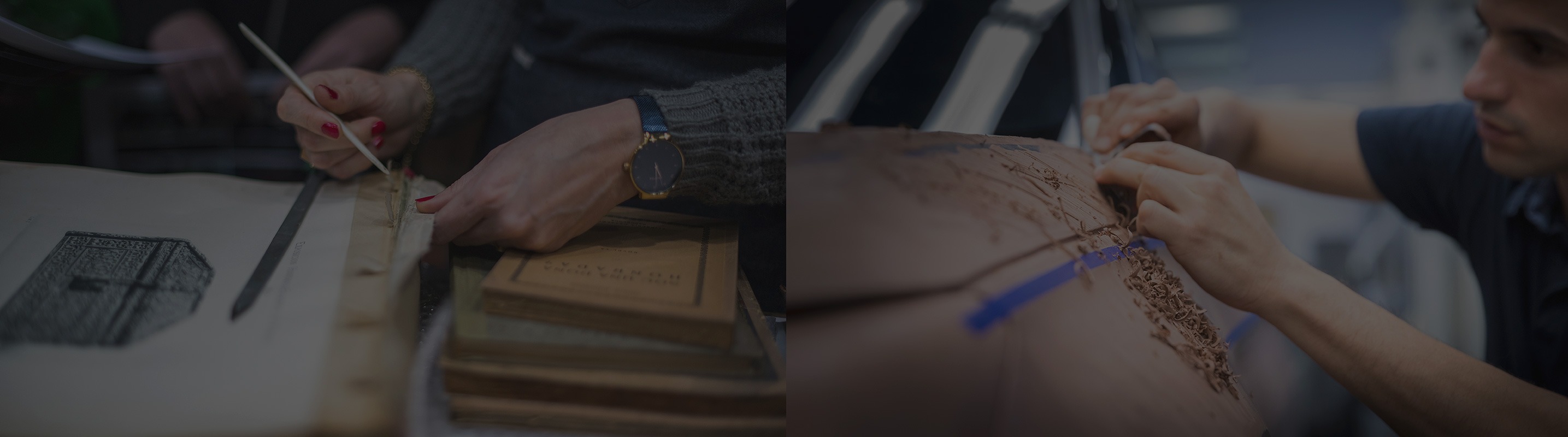 Leather, thread and dye: cars or books?